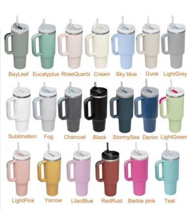 Stanley style quencher stainless steel tumbler