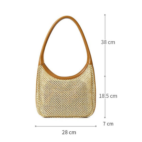 Summer mesh woven should bag with pouch