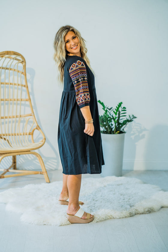 Ethically made Artisan crafted  Maya Embroidered Dress