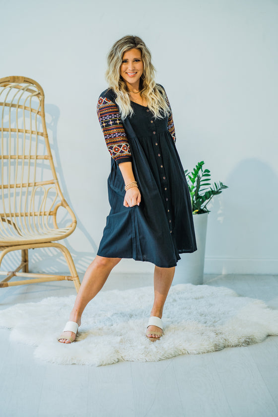 Ethically made Artisan crafted  Maya Embroidered Dress