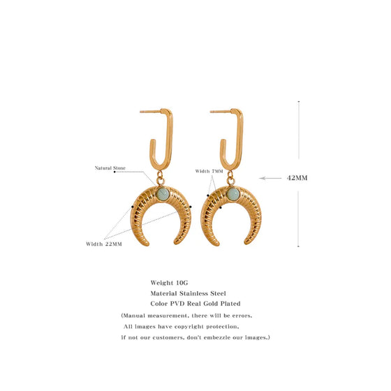 Tarnish free Moon earrings 10001