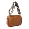 vegan leather woven bag with leopard straps 132